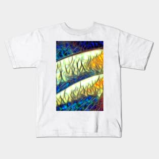 curved shapes in colourful stained glass window style Kids T-Shirt